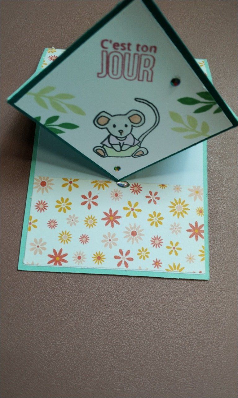 Carte anniversaire petite souris 