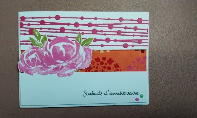 Carte fleur rose